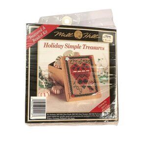 VTG Mill Hill Holiday Simple Treasures Christmas Joy Cross Stitch Box Kit MHST18